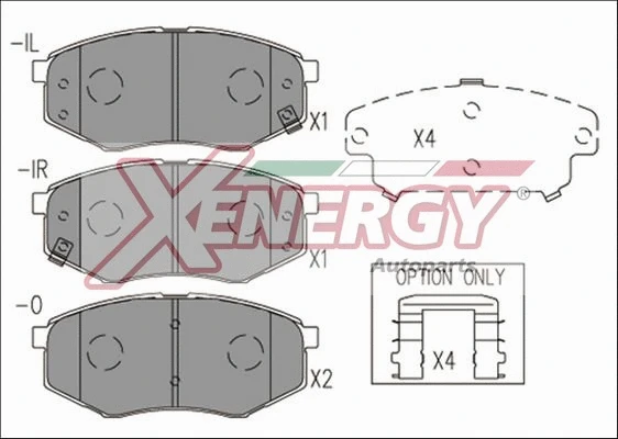 Kit de plaquettes de frein, frein à disque AP XENERGY X41228