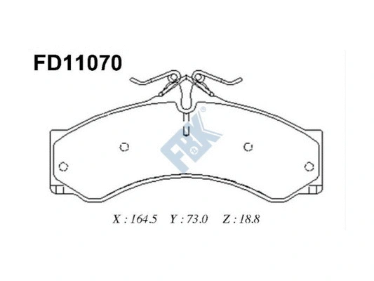 Kit de plaquettes de frein, frein à disque FBK FD11070
