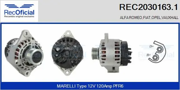 Alternateur RECOFICIAL REC2030163.1