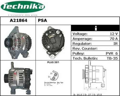 Alternateur Technika A21864