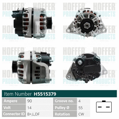 Alternateur HOFFER H5515379