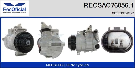 Compresseur, climatisation RECOFICIAL RECSAC76056.1