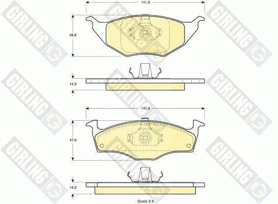 Kit de plaquettes de frein, frein à disque GIRLING 6113752
