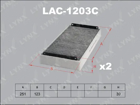 Filtre, air de l'habitacle LYNXAUTO LAC-1203C