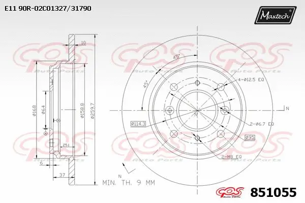 Disque de frein MAXTECH 851055