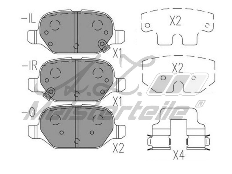 Kit de plaquettes de frein, frein à disque A.Z. Meisterteile AZMT-44-022-2053