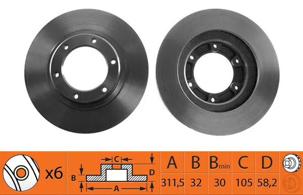 Disque de frein SB BR21111T