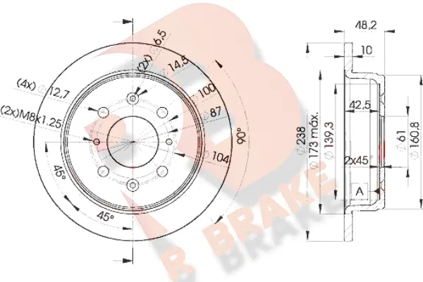Disque de frein R BRAKE 78RBD20817
