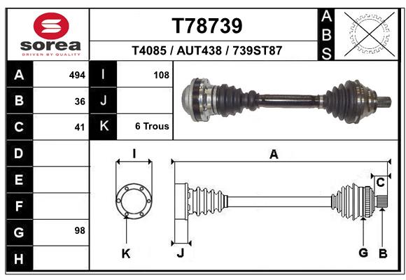 Arbre de transmission EAI T78739