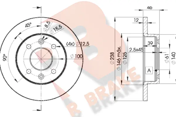 Disque de frein R BRAKE 78RBD24286