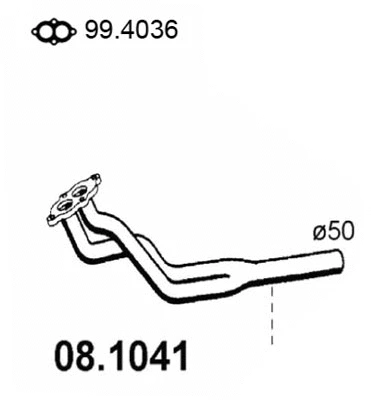 Tuyau d'échappement ASSO 08.1041