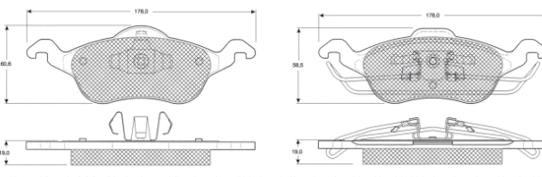 Kit de plaquettes de frein, frein à disque MTR MT549