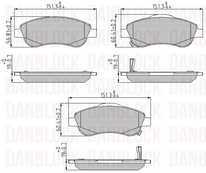 Kit de plaquettes de frein, frein à disque DANBLOCK DB 510599