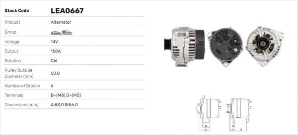 Alternateur LUSA LEA0667