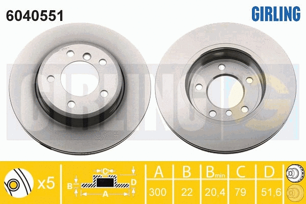 Disque de frein GIRLING 6040551
