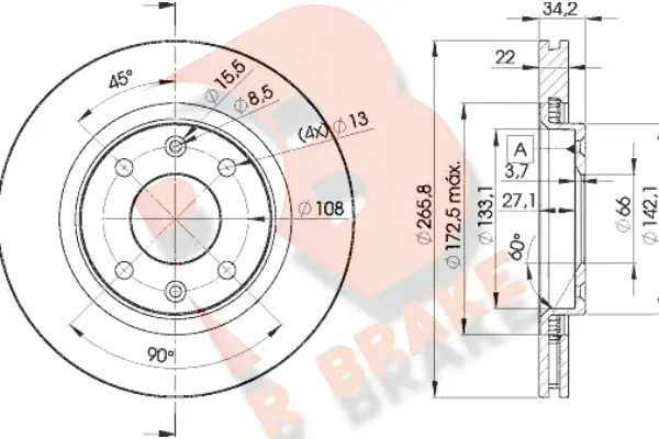 Disque de frein R BRAKE 78RBD24750