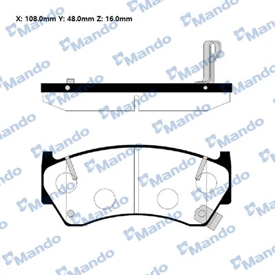 Kit de plaquettes de frein, frein à disque MANDO RMPN01NS