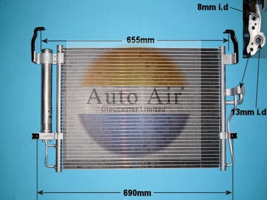 Condenseur, climatisation AUTO AIR GLOUCESTER 16-1152