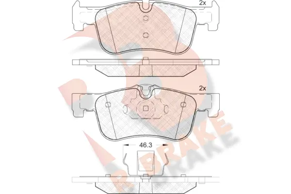 Kit de plaquettes de frein, frein à disque R BRAKE RB2063