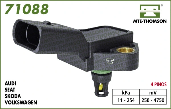 Capteur, pression du tuyau d'admission MTE-THOMSON 71088