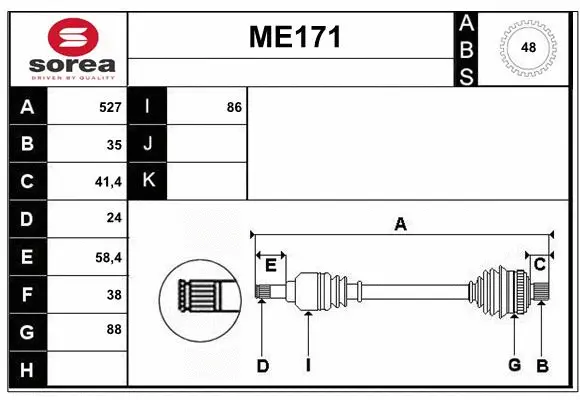 Arbre de transmission SERA ME171
