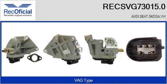 Vanne EGR RECOFICIAL RECSVG73015.0