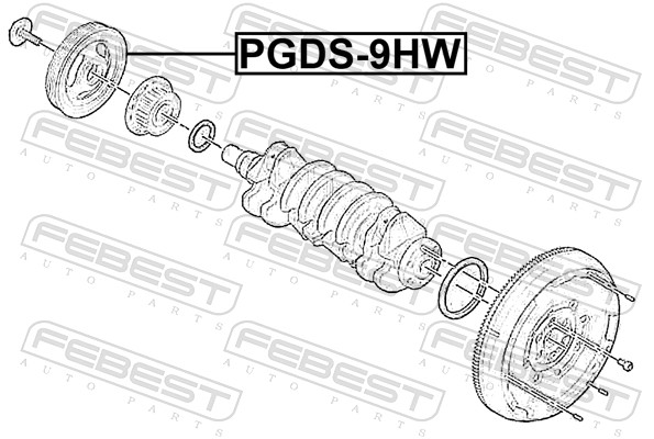 Poulie, vilebrequin FEBEST PGDS-9HW