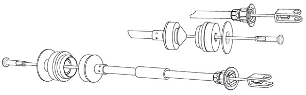Tirette à câble, commande d'embrayage CEF PU01100