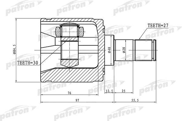 Jeu de joints, arbre de transmission PATRON PCV1340