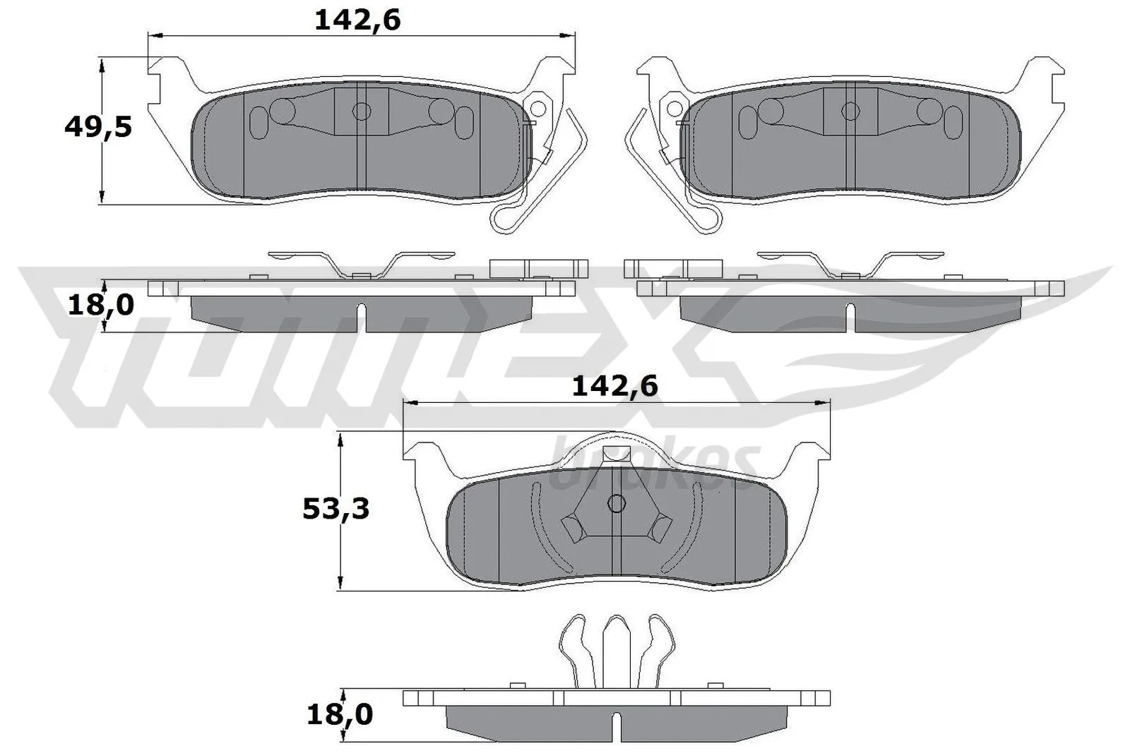 Kit de plaquettes de frein, frein à disque TOMEX Brakes TX 15-48