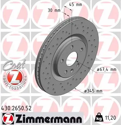 Disque de frein ZIMMERMANN 430.2650.52