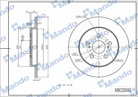 Disque de frein MANDO MBC030043