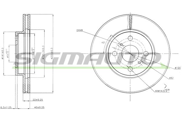 Disque de frein SIGMAUTO DBB779V