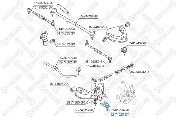 Rotule de suspension STELLOX 52-74025-SX