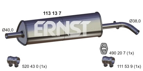 Silencieux central ERNST 113137