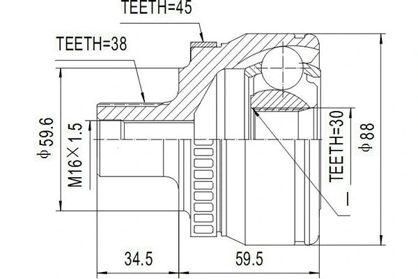 Jeu de joints, arbre de transmission DYNAMATRIX DCV803020