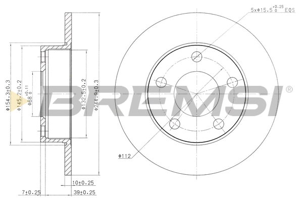 Disque de frein BREMSI CD6323S