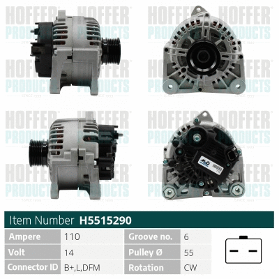 Alternateur HOFFER H5515290