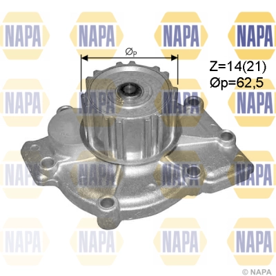 Pompe à eau, refroidissement du moteur NAPA NWP1466
