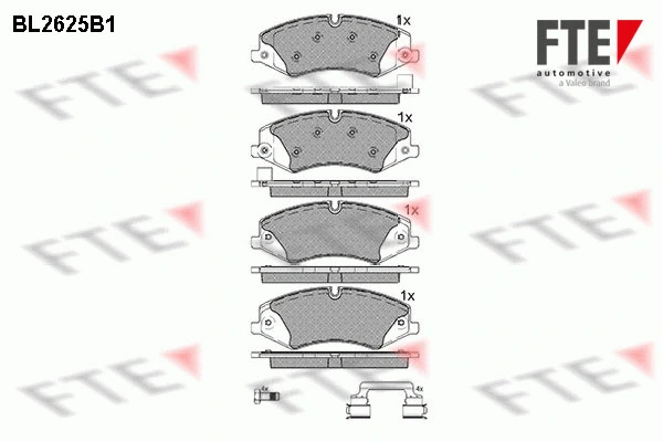 Kit de plaquettes de frein, frein à disque FTE 9010874