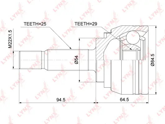 Jeu de joints, arbre de transmission LYNXAUTO CO-7801