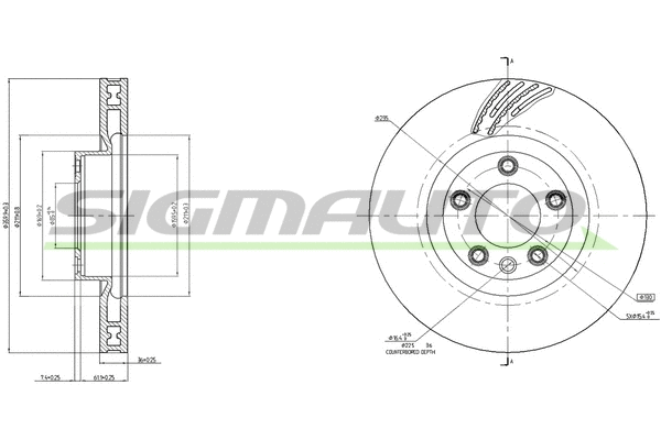 Disque de frein SIGMAUTO DBC019VLS