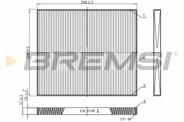Filtre, air de l'habitacle BREMSI FC0921