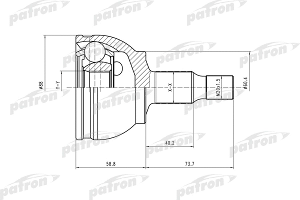 Jeu de joints, arbre de transmission PATRON PCV1590
