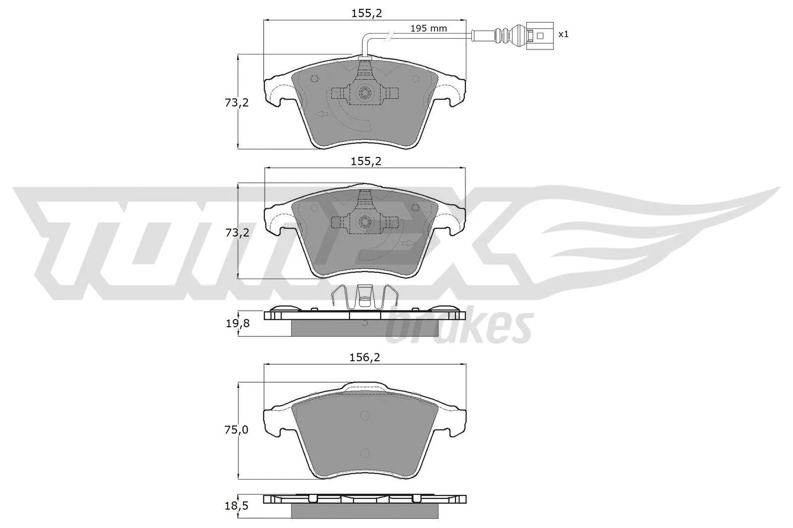Kit de plaquettes de frein, frein à disque TOMEX Brakes TX 13-93