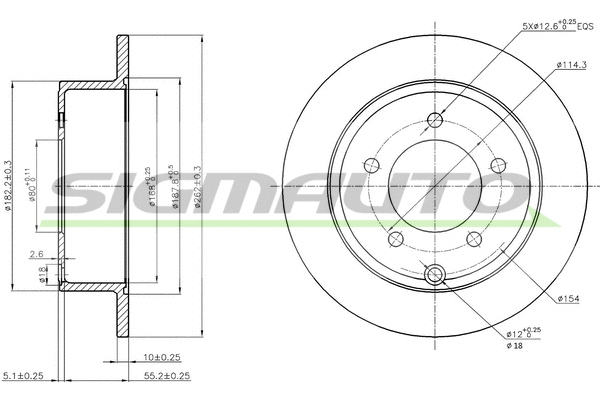 Disque de frein SIGMAUTO DBB762S