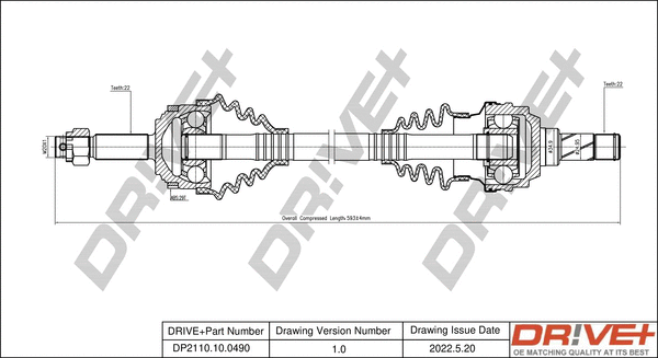 Arbre de transmission Dr!ve+ DP2110.10.0490