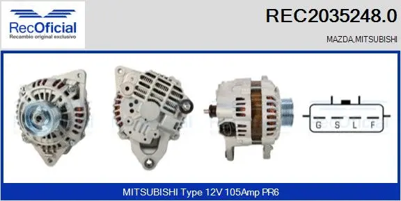 Alternateur RECOFICIAL REC2035248.0