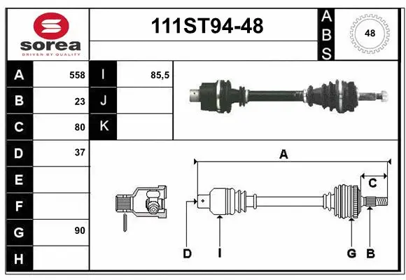 Arbre de transmission STARTCAR 111ST94-48