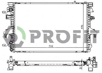 Radiateur, refroidissement du moteur PROFIT PR 9567A6